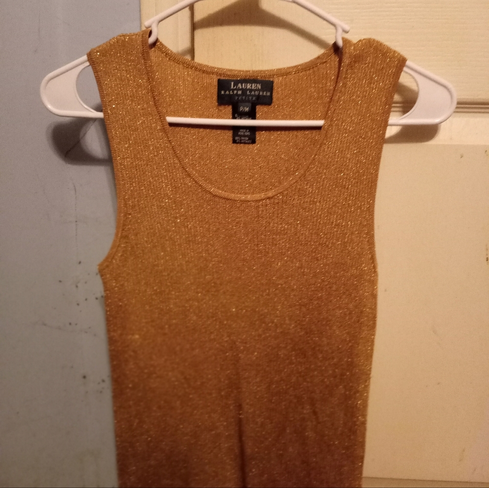 Lauren ralph lauren gold tank top
